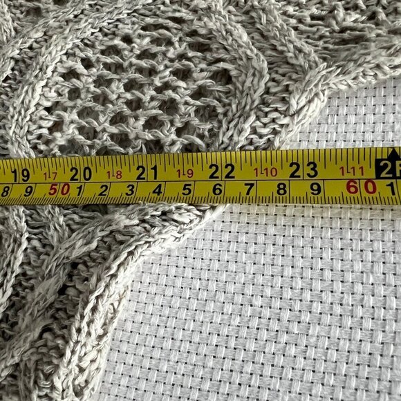 Mudd Y2K Open Weave Neutral Oatmeal Beige Sweater Junior Size L 3/4 Sleeve - Picture 5 of 7